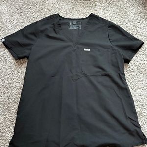 FIGS Catarina Black One Pocket Scrub Top- Medium